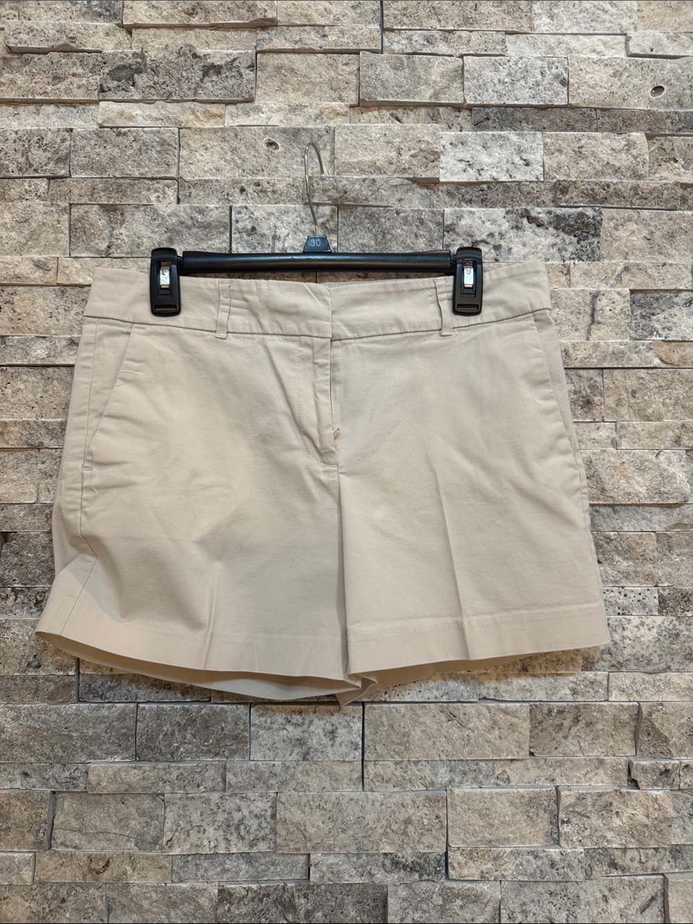 Ann Taylor Factory Beige Tailored Bermuda Shorts